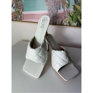 EGO White Quilted Heeled Sandals